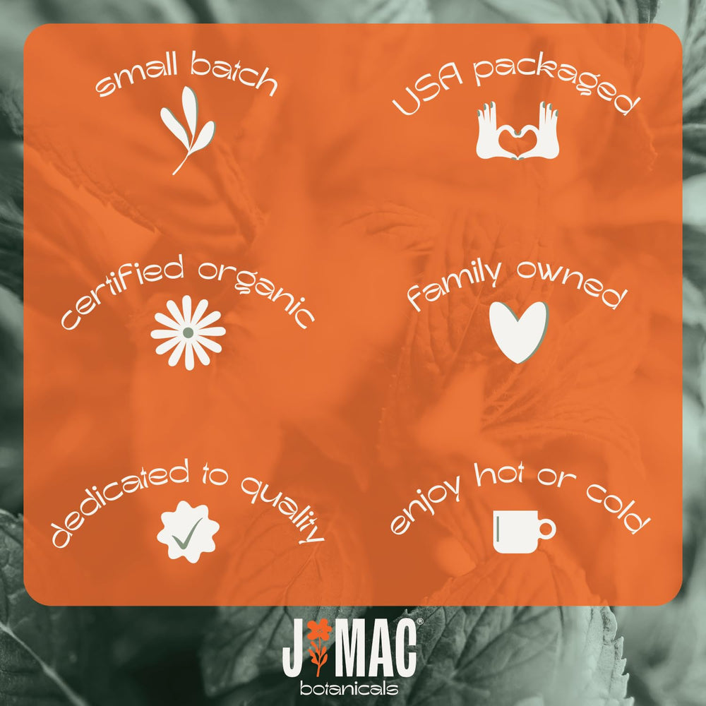 J MAC BOTANICALS comparación de escala con una mano, tamaño de 16 oz