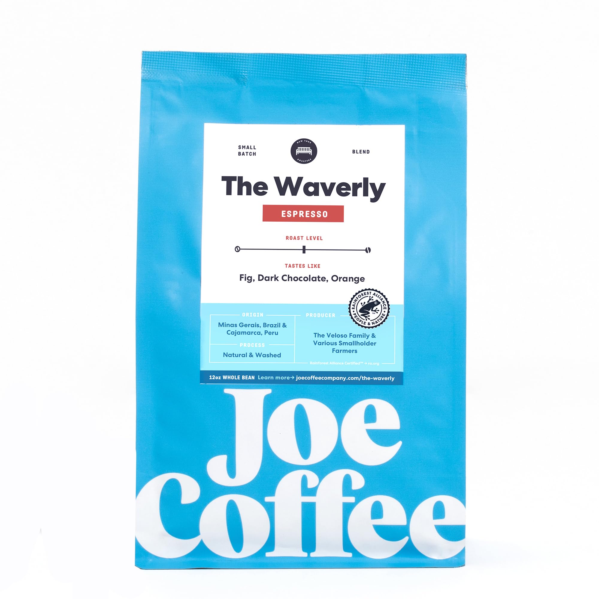 Joe Coffee imagen frontal de la bolsa The Waverly mostrando el empaque y calidad visual