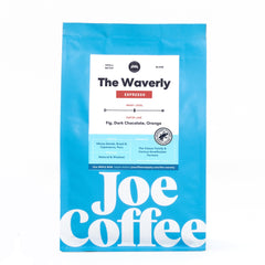 Joe Coffee imagen frontal de la bolsa The Waverly mostrando el empaque y calidad visual
