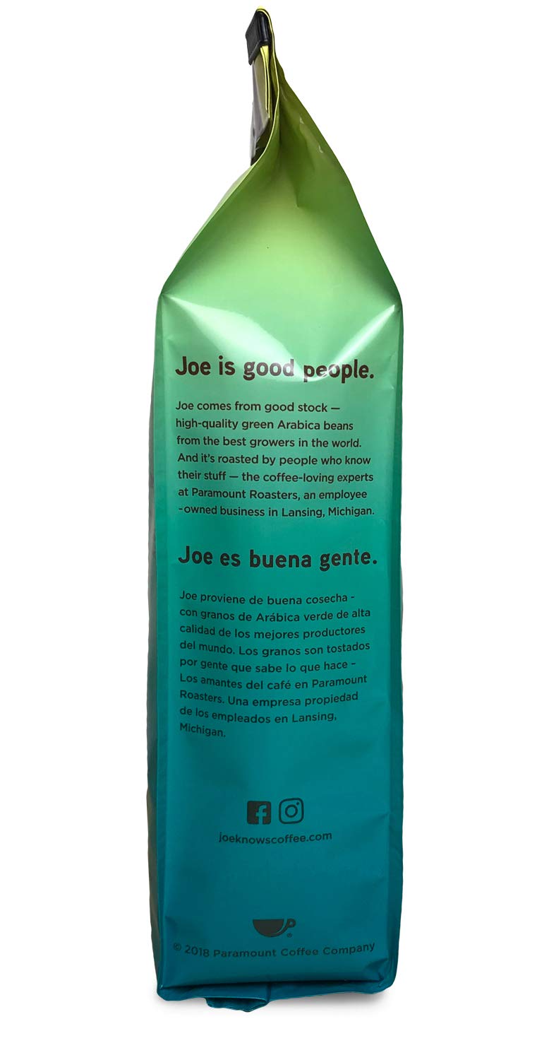Joe Knows Coffee bolsa abierta lista para mantener aroma fresco