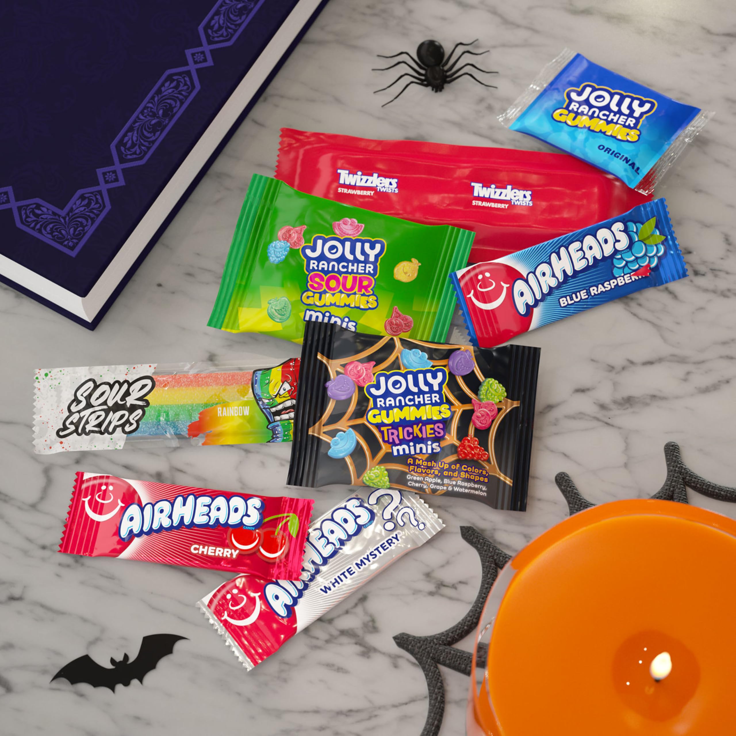 Jolly Rancher bolsa abierta en mesa de fiesta, práctica para invitados