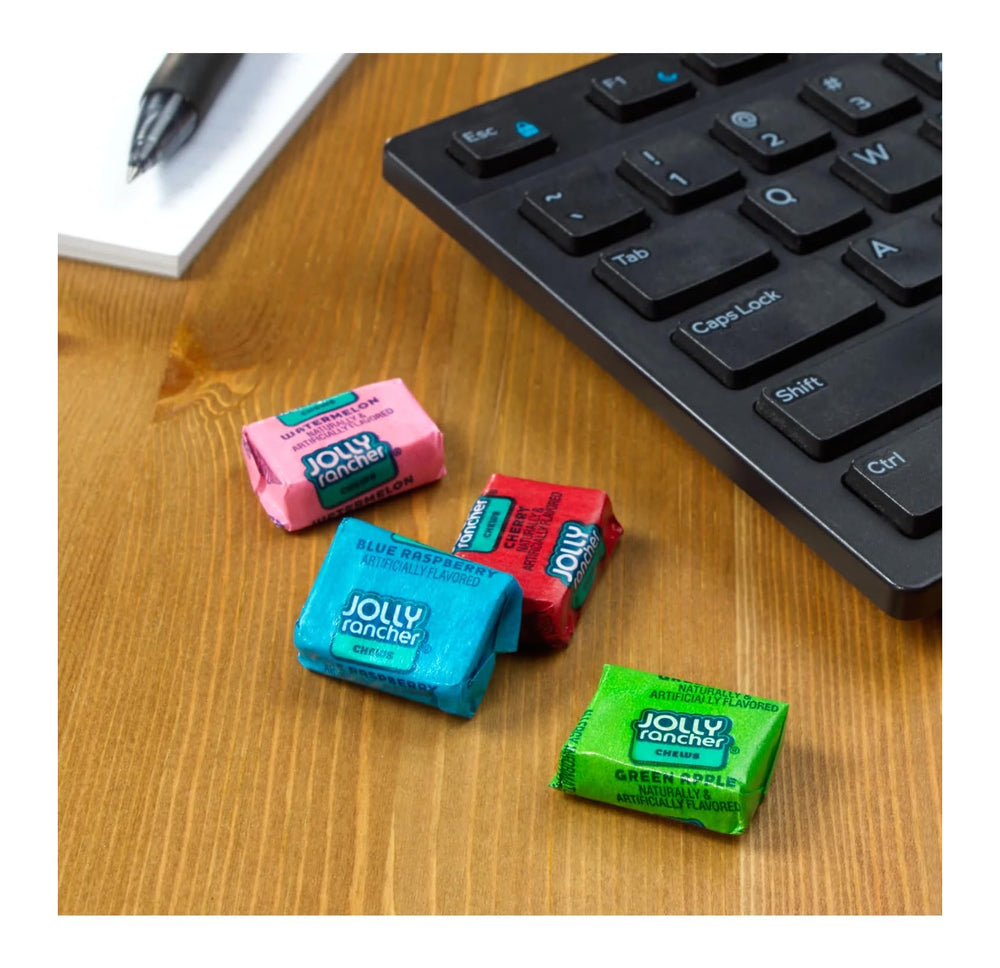 Jolly Rancher comparación de tamaño en mano, porción práctica