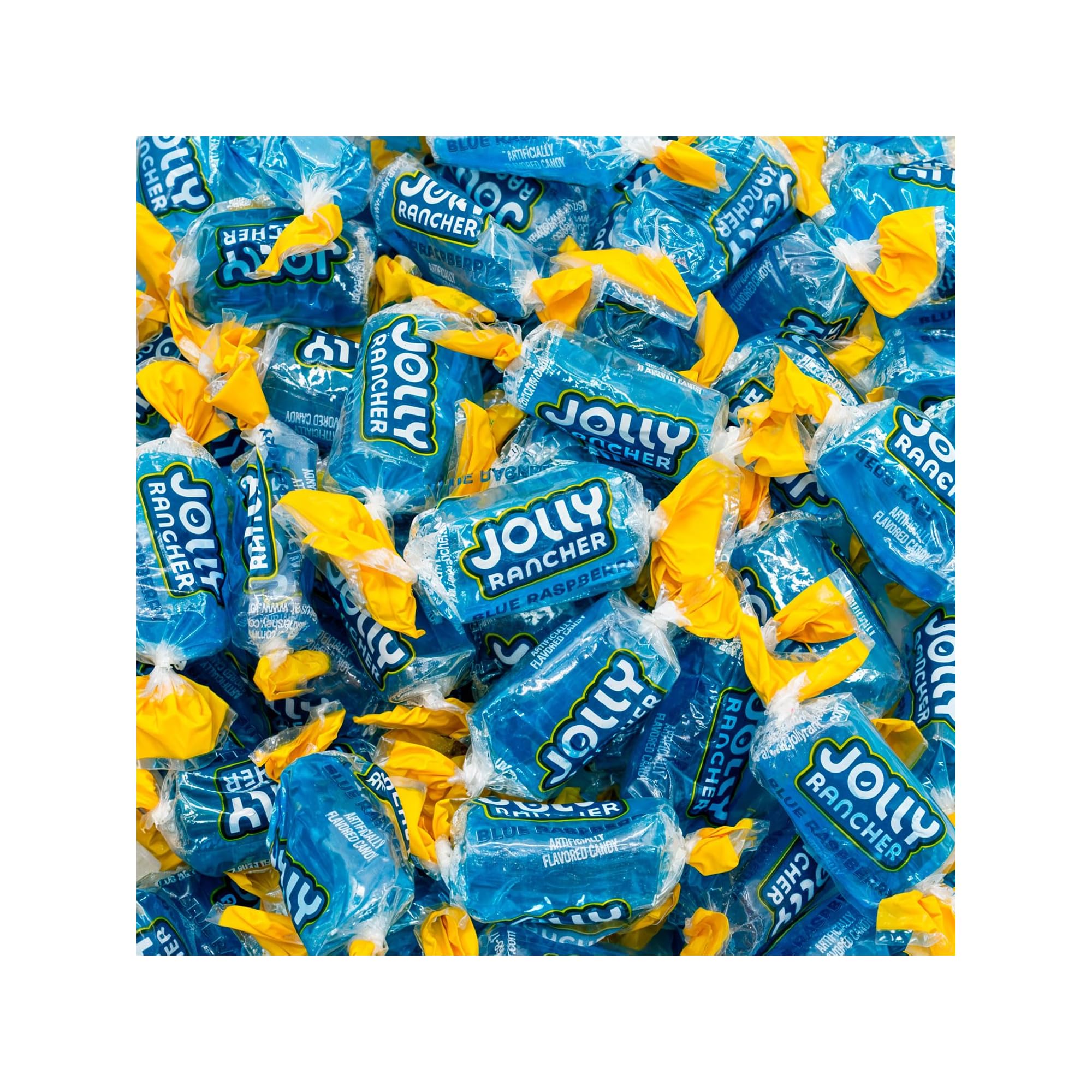 Jolly Rancher caramelo junto a una moneda para comparar tamaño visual