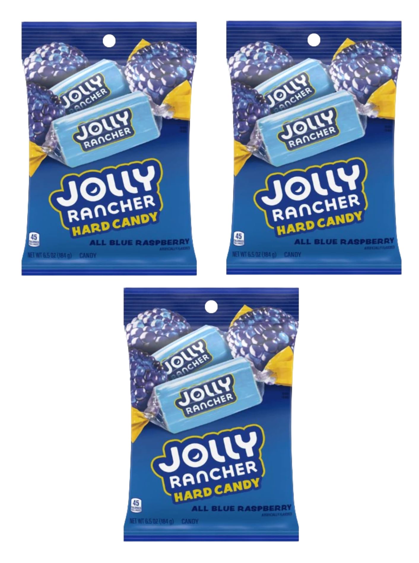 Jolly Rancher frente del empaque mostrando paquete triple y conveniencia