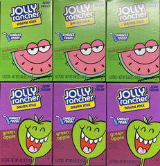 Jolly Rancher frente del paquete mostrando 6 cajas, práctico lote para abastecer