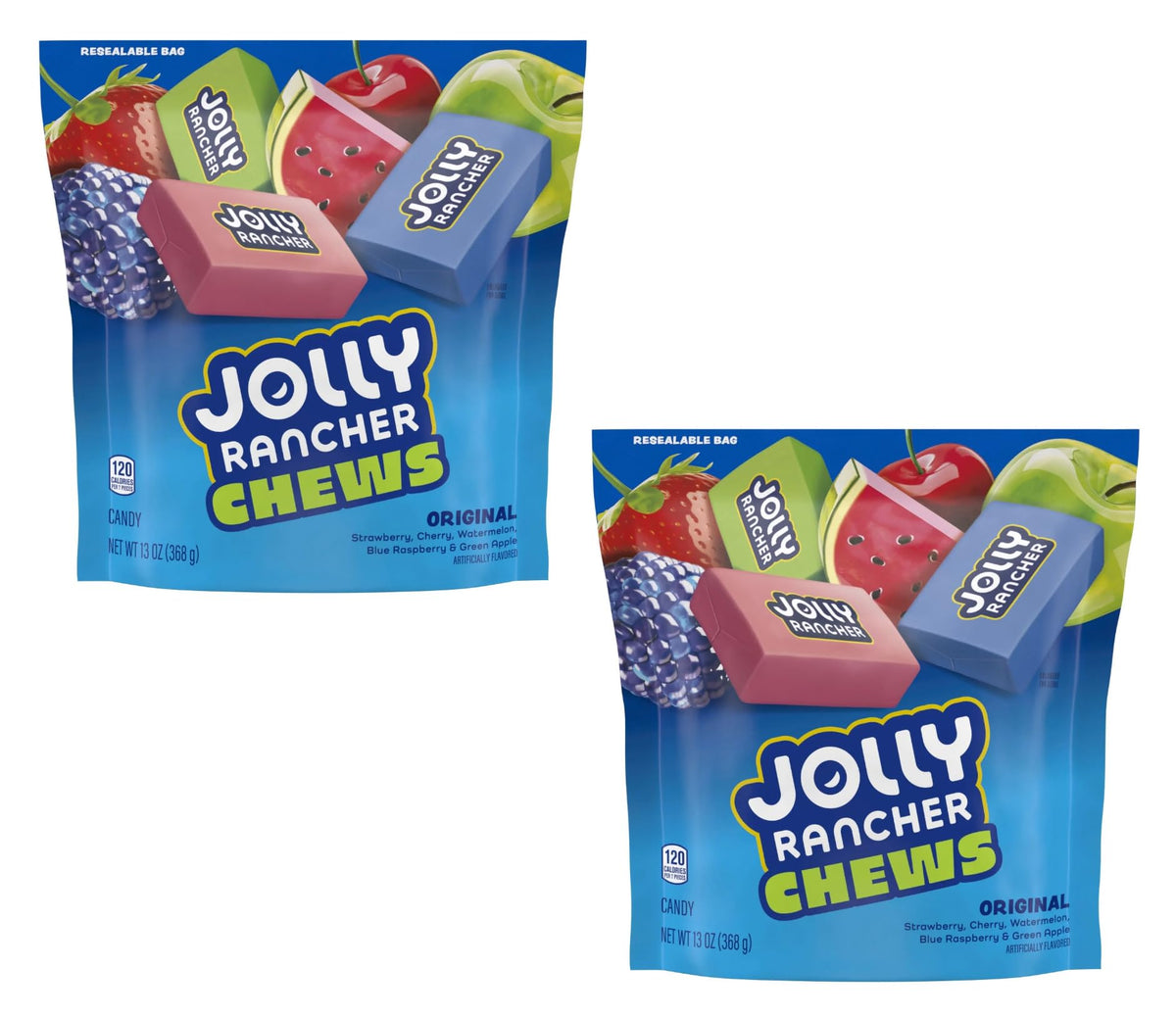 Jolly Rancher paquete frontal mostrando diseño y colores vibrantes