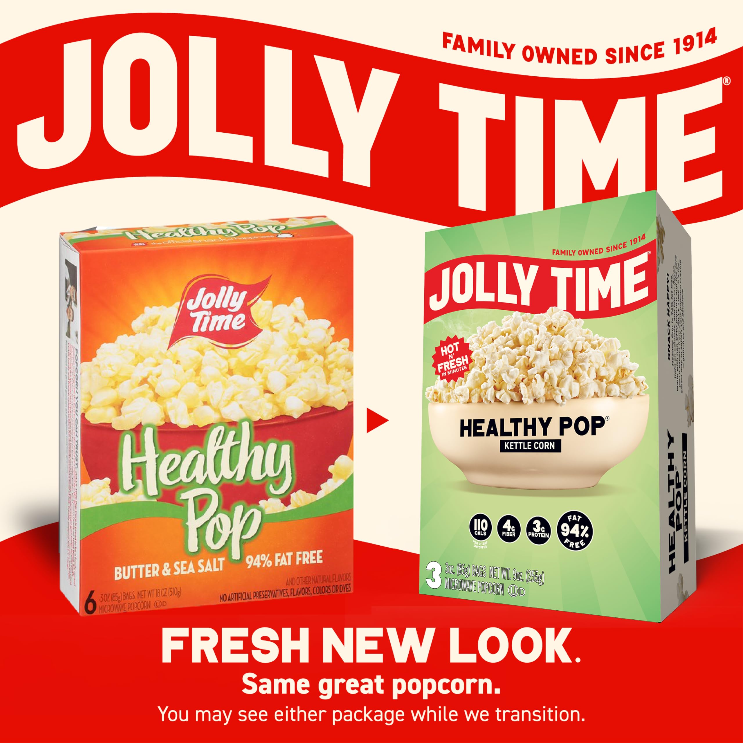 Jolly Time varias bolsas y tazones en mesa para compartir en fiestas caseras