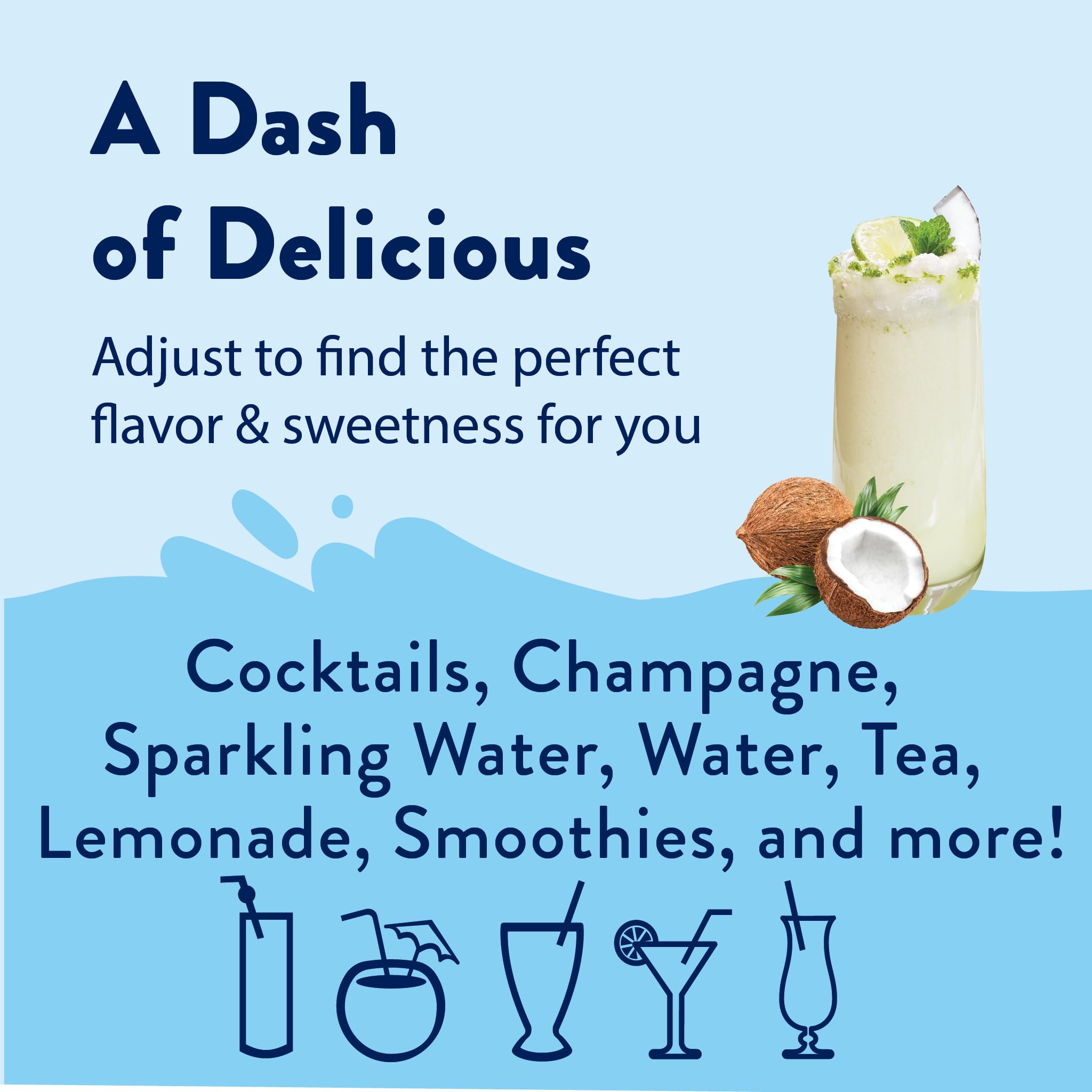 Jordan's Skinny Mixes jarabe coco vertido en limonada, refresco tropical keto-amigable