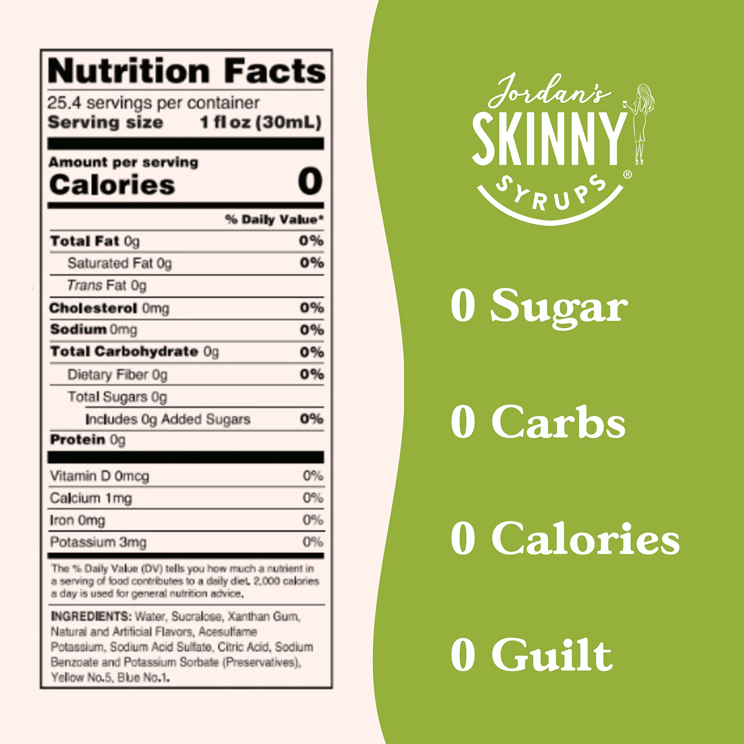 Jordan's Skinny Mixes etiqueta y certificaciones destacando apto vegano y kosher