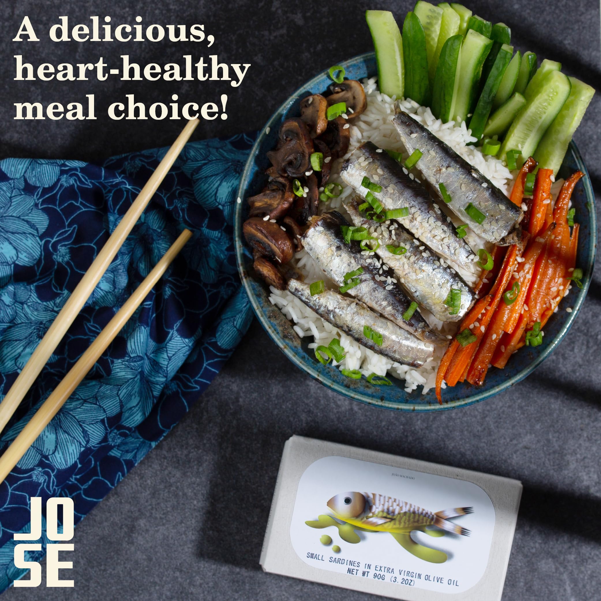 JOSE Gourmet sardinas sobre tostada lista para consumo rápido y nutritivo