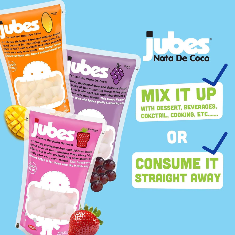 Etiqueta del producto Jubes con ingredientes y datos, Jubes informa al comprador