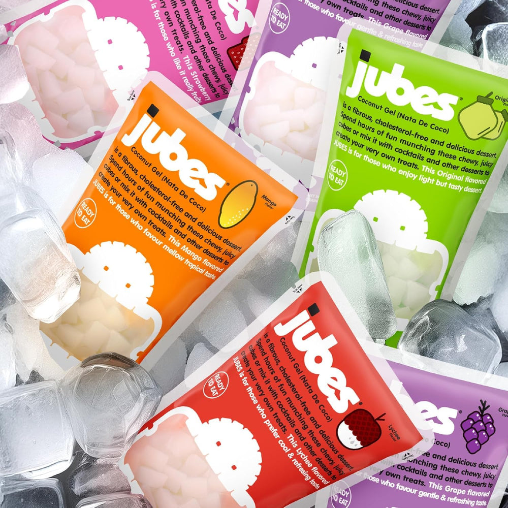 Jubes comparación de tamaño con mano muestra porción real