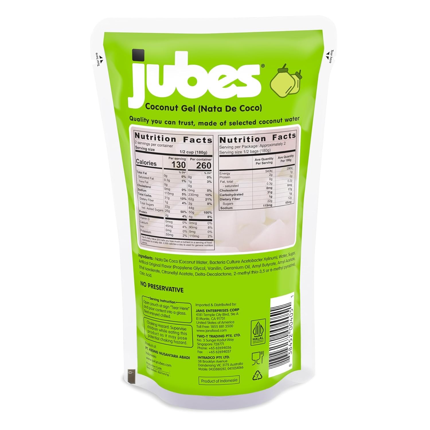 Copa de helado decorada con Jubes, Jubes aportan toque tropical