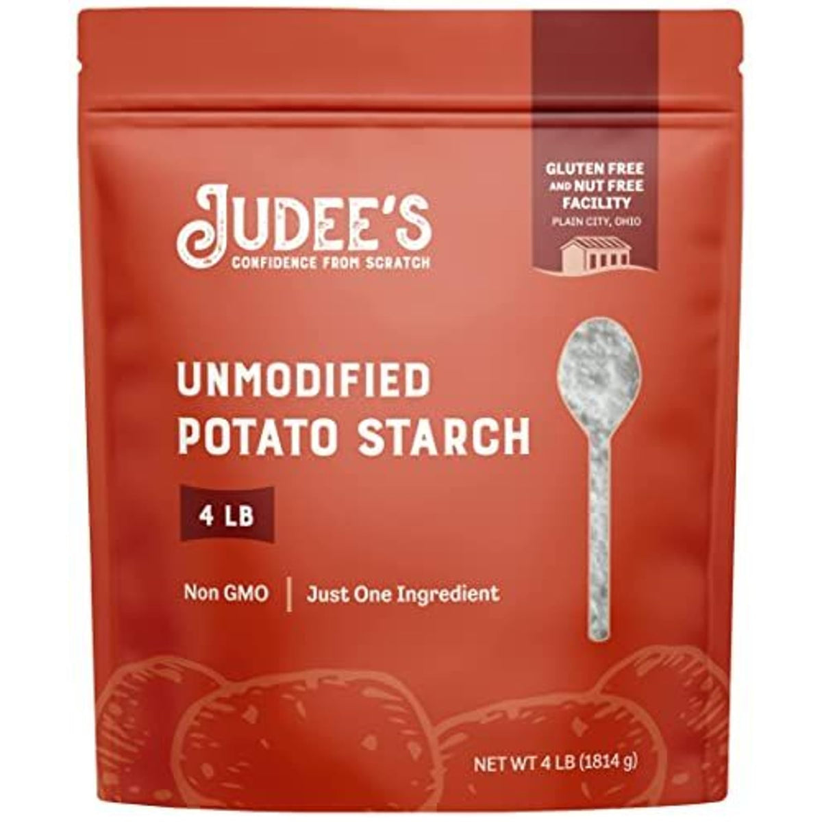 Judee's Gluten Free empaque frontal mostrando 64 oz y beneficio de conservación