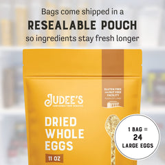 Judee's huevo rehidratado en tazón listo para cocinar con buena textura