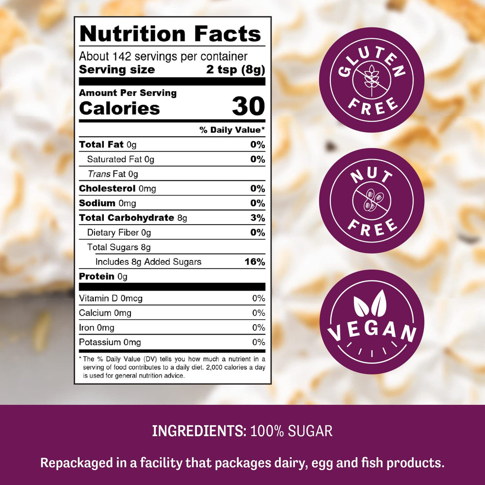 Judee's gluten free textura de cristales superfina para disolución rápida