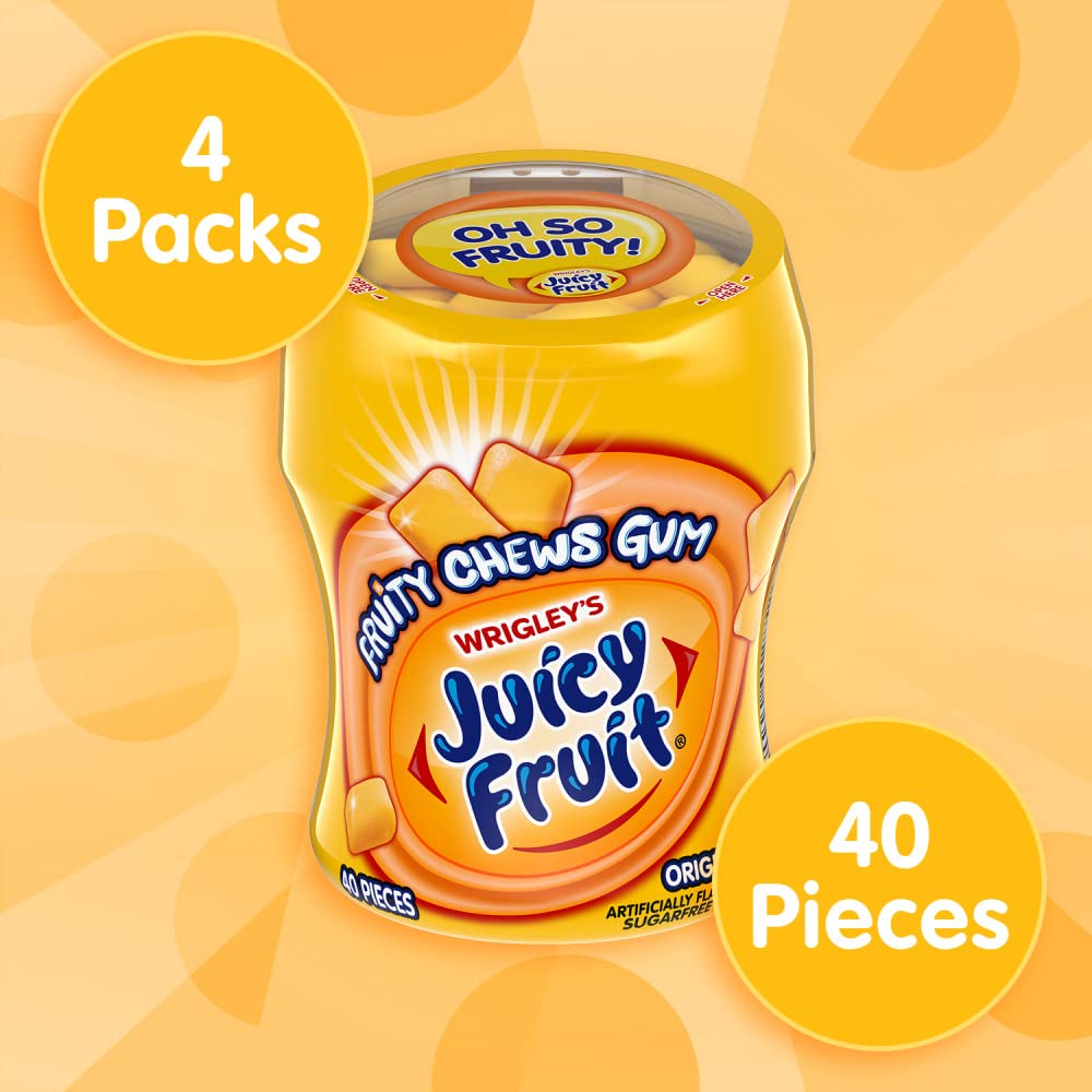 JUICY FRUIT textura del chicle mostrando el crujido inicial y atractivo visual