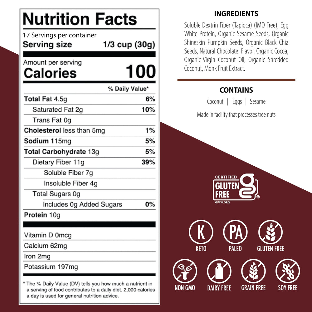 Julian Bakery etiqueta nutricional mostrando proteína 13g y 3g netos