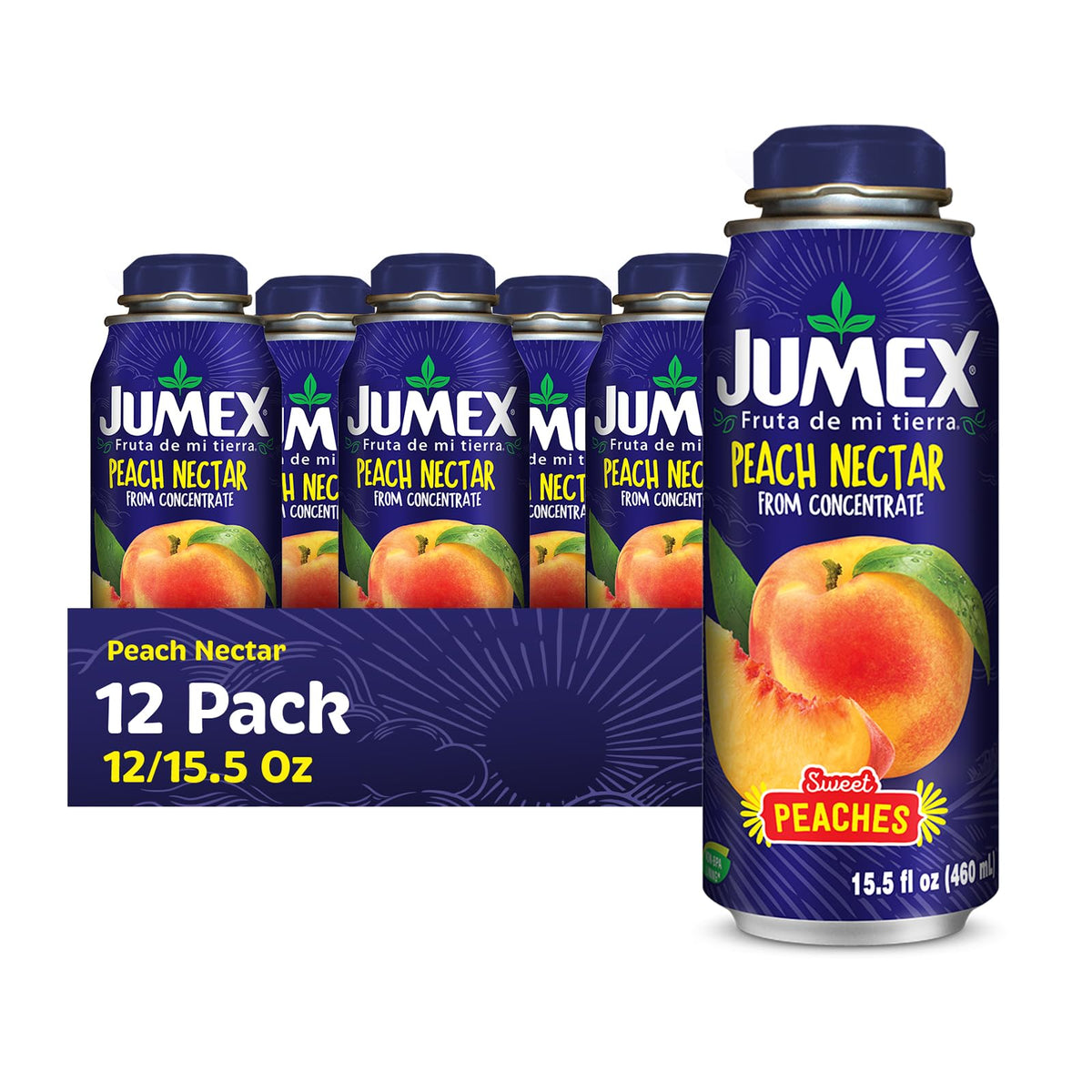 Jumex vista frontal de la lata botella mostrando el diseño y conveniencia