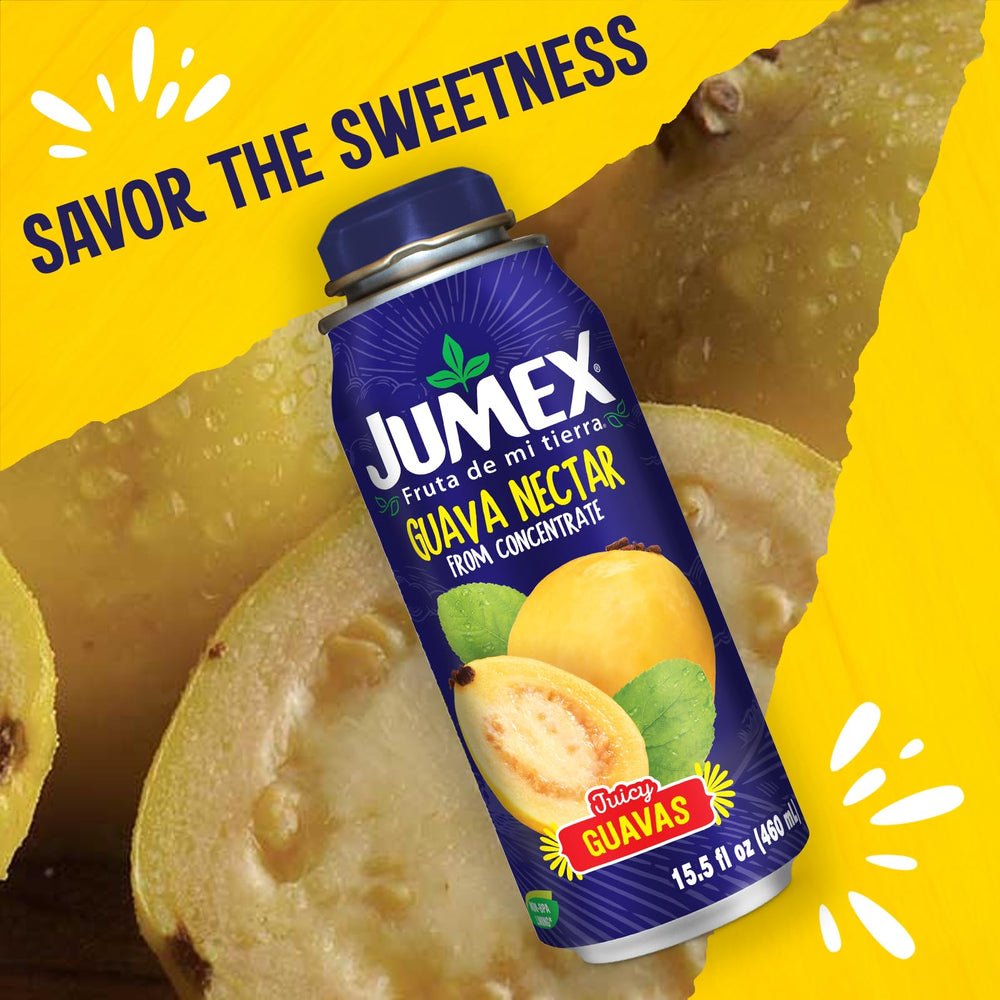 Jumex botella en mesa con frutas, ideal para reuniones y recetas
