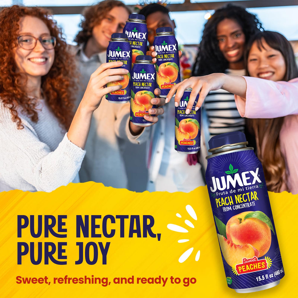 Jumex lata abierta vertiendo néctar demostrando facilidad de servicio