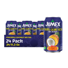 Jumex lata frente mostrando diseño tropical y tamaño práctico