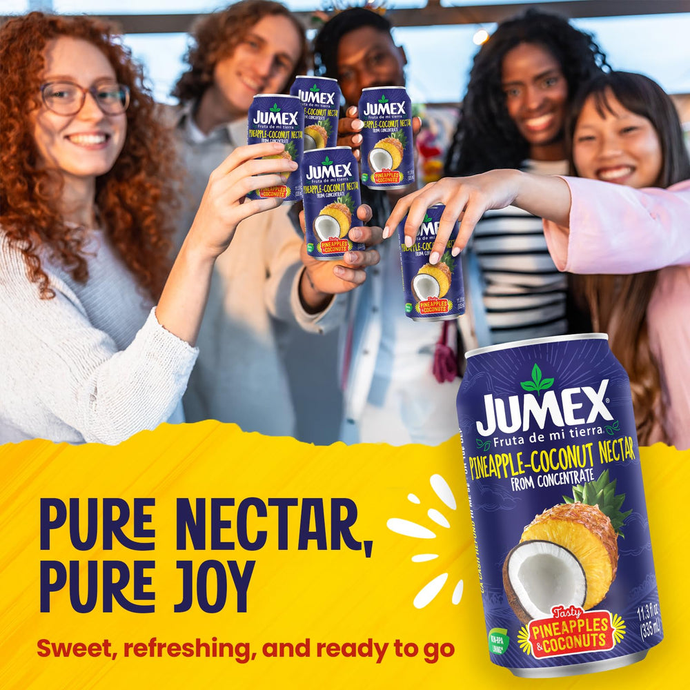 Jumex lata en mano para comparar escala y facilidad de transporte