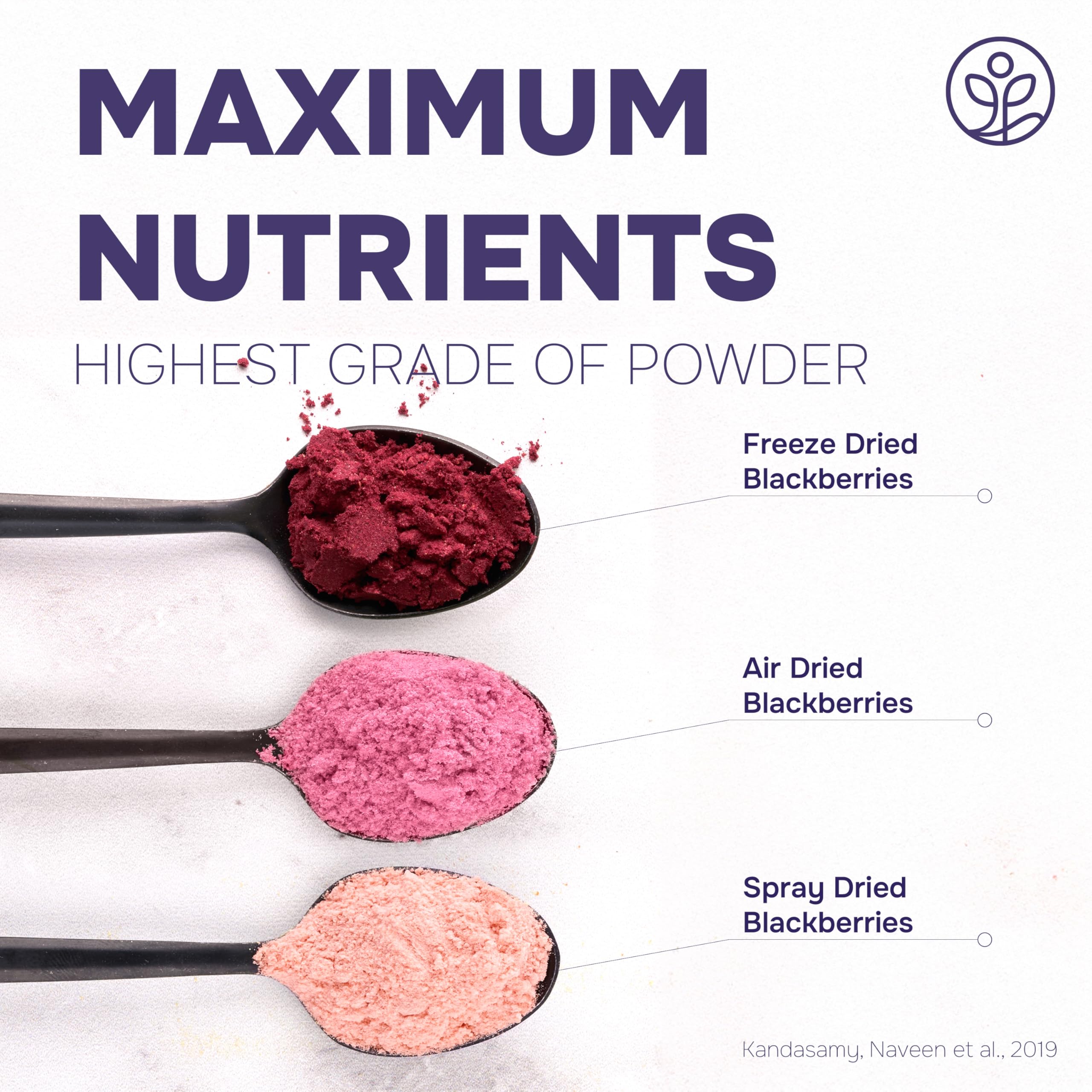 Jungle Powders detalle de moras que comunica origen de fruto entero y autenticidad