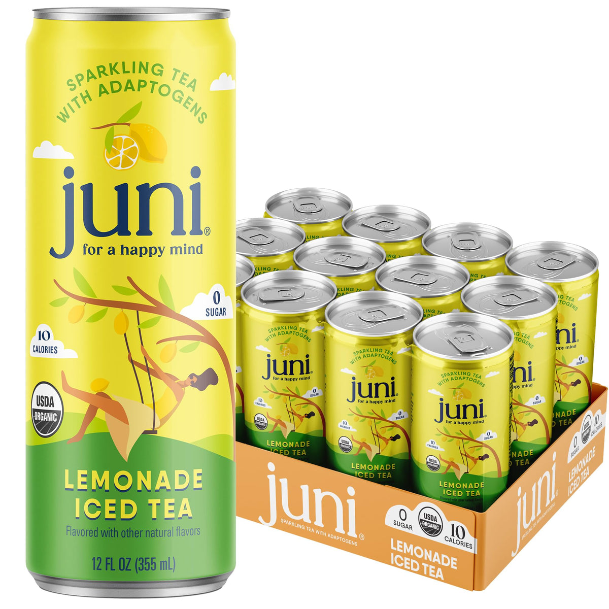 JUNI lata frente mostrando diseño y sabor revitalizante