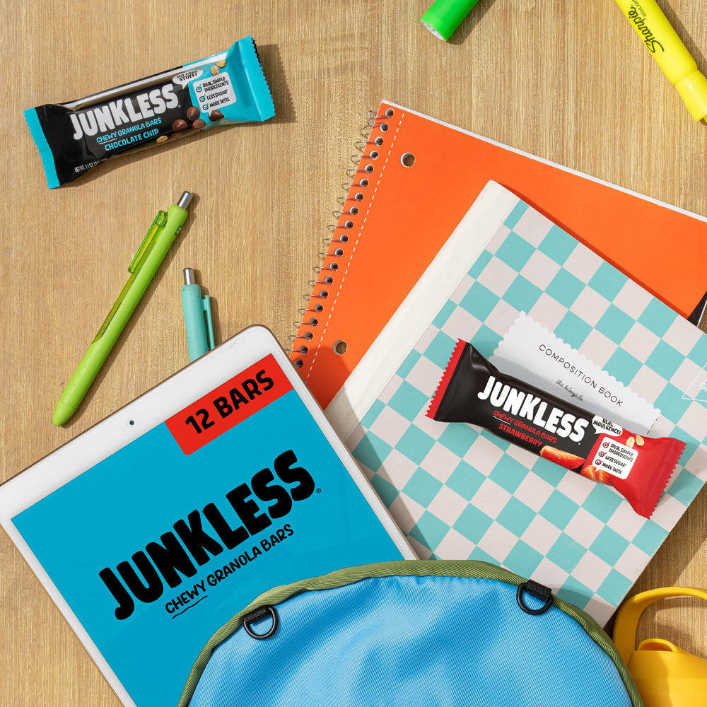 Junkless barras en lonchera escolar ideales para meriendas rápidas