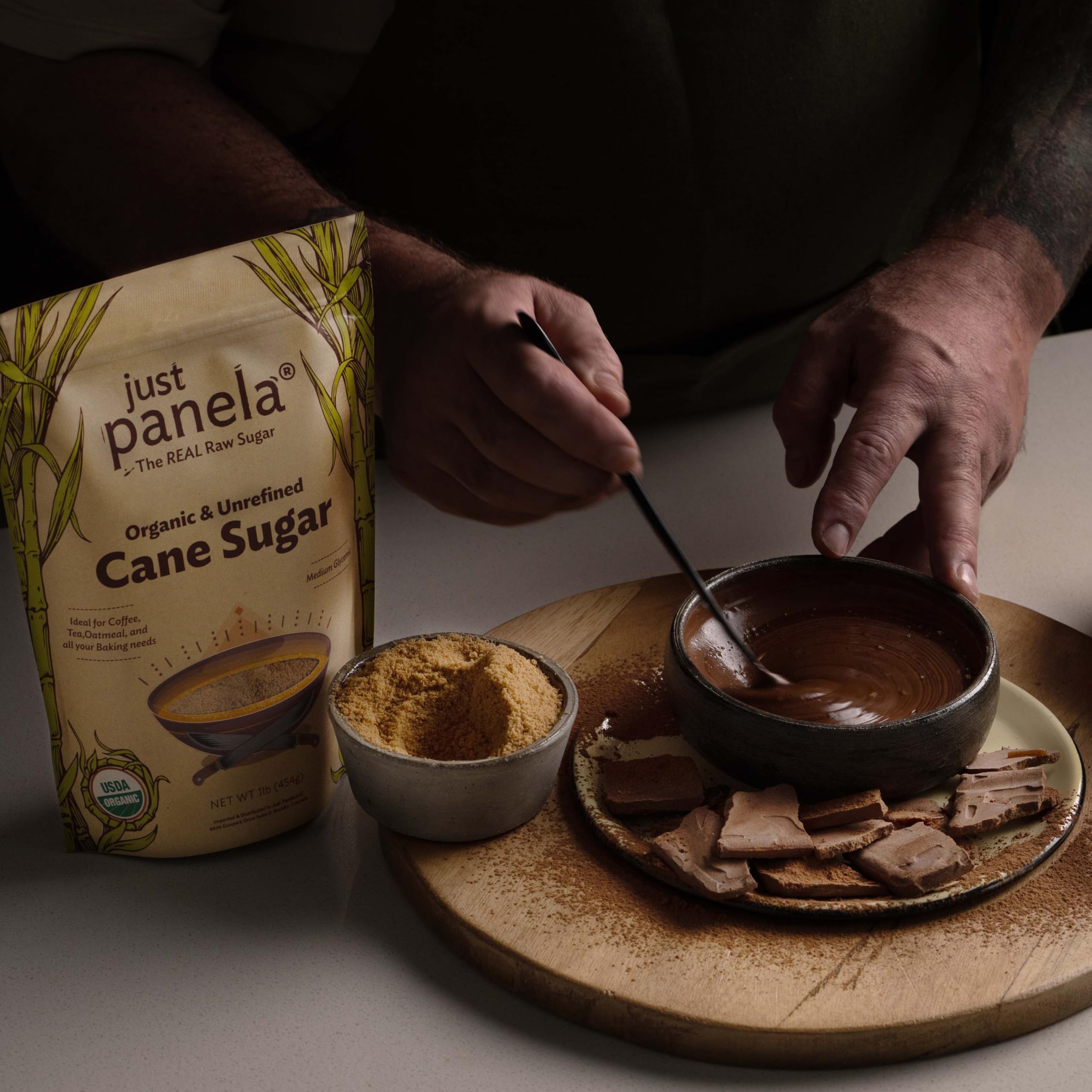 Just Panela cucharada de panela lista para medir y añadir a recetas