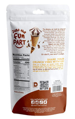 Just The Fun Part cono abierto que muestra relleno de chocolate belga cremoso