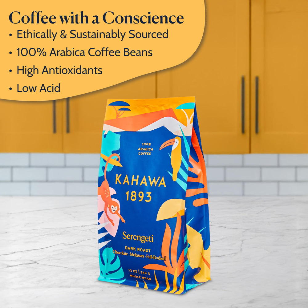 KAHAWA 1893 comparación de tamaño del paquete 12 oz para referencia