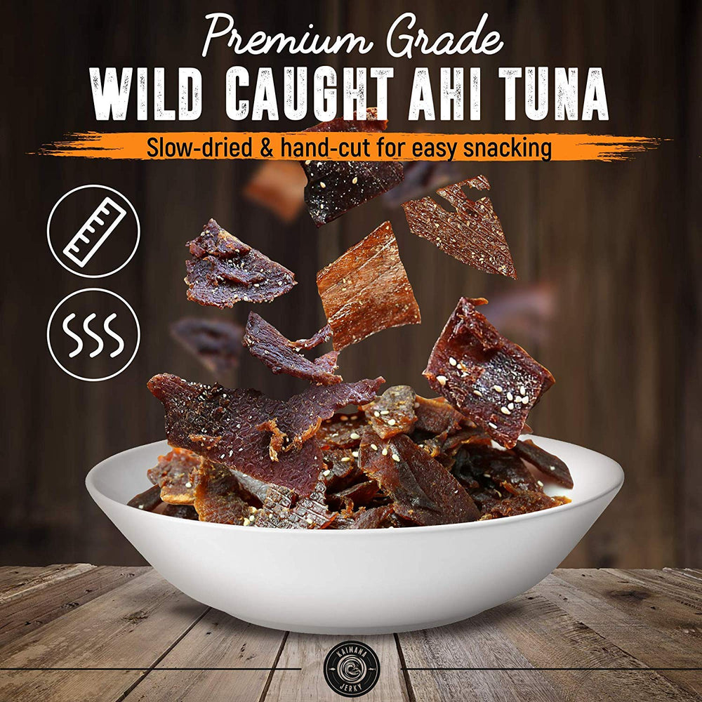 Kaimana Jerky porción abierta con textura y aspecto apetitoso