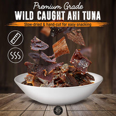 Kaimana Jerky porción abierta con textura y aspecto apetitoso