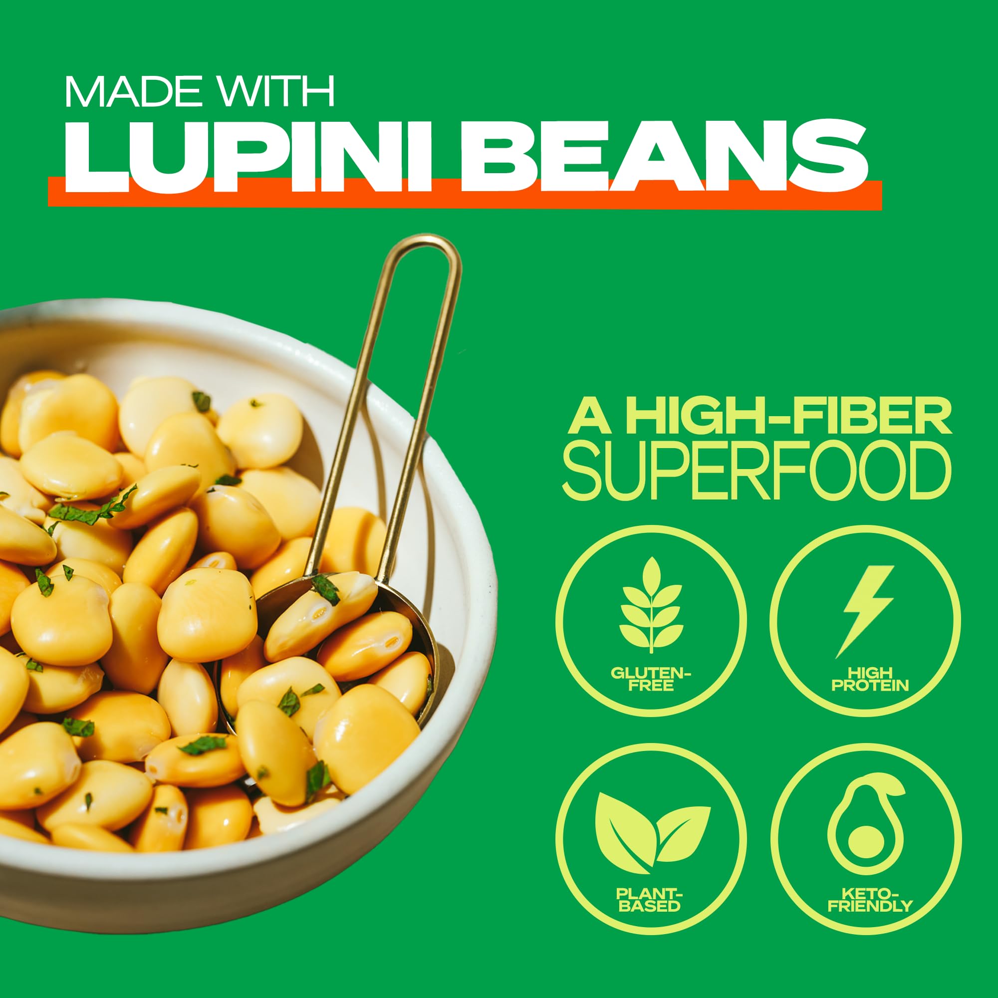Kaizen masa de pasta casera elaborada con lupin, alternativa baja en carbohidratos