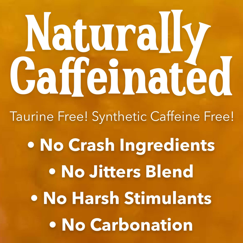 KaJun LOADED TEA etiqueta nutricional ampliada indicando cafeína y cero calorías
