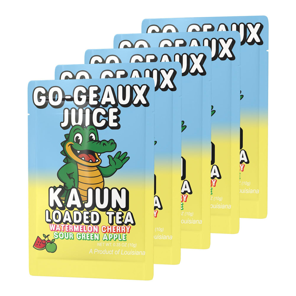 KaJun LOADED TEA polvo en primer plano mostrando su textura fina
