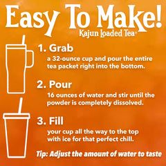 KaJun LOADED TEA bebida Parish Punch en vaso con hielo refresca y energiza