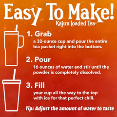 KaJun LOADED TEA vaso frío con hielo y bebida preparada mostrando color y frescura