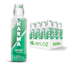 Karma botella frontal Melon Dragonfruit mostrando diseño y refresco