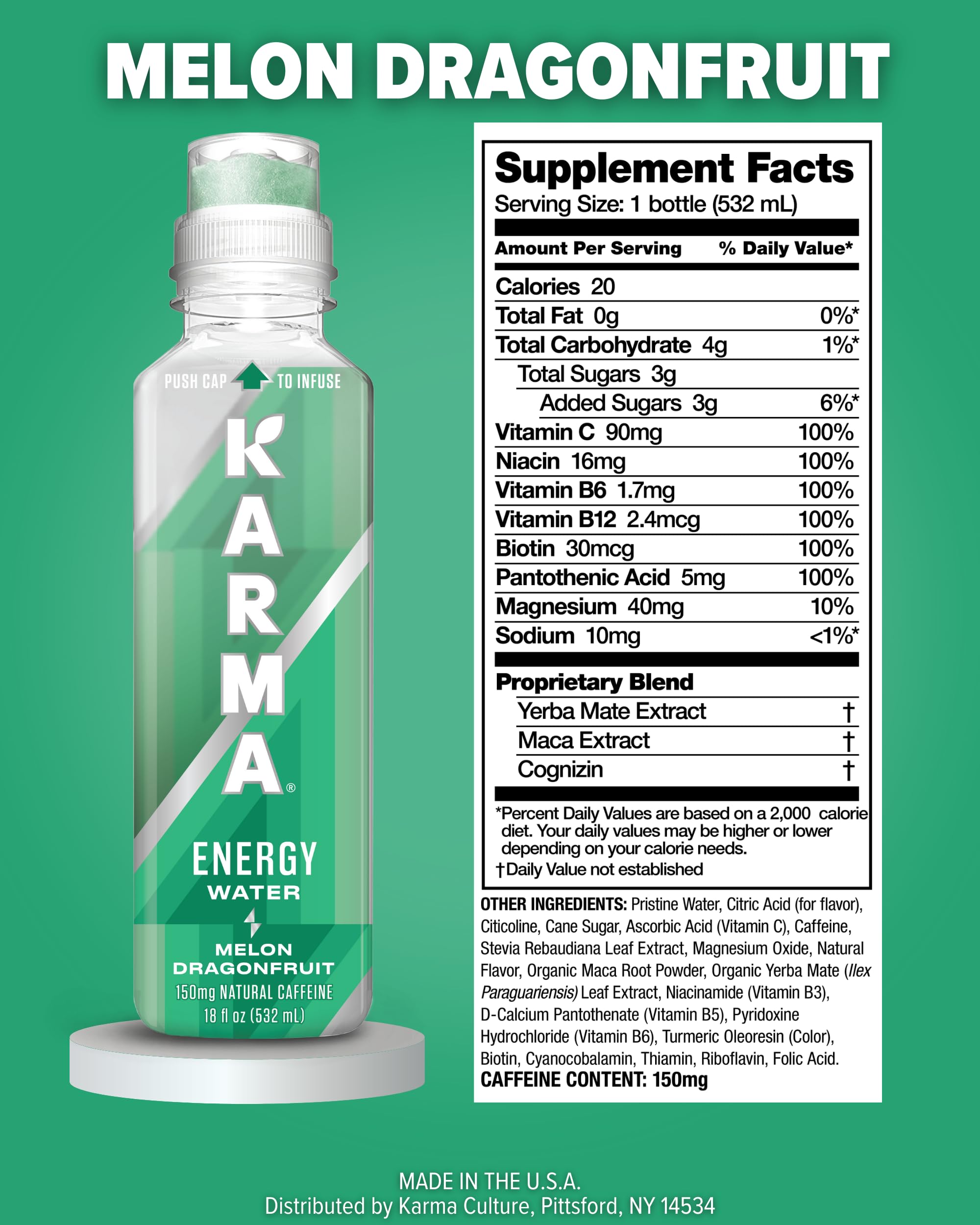 Karma etiqueta lateral con información nutricional clara y legible