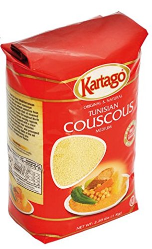 Kartago empaque frontal del cuscús de sémola mediana mostrando presentación clara