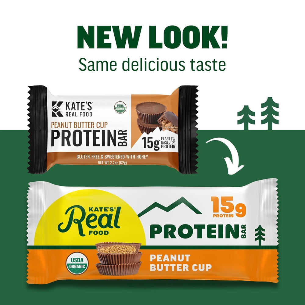 Kate's etiqueta con certificaciones USDA Organic y Gluten-Free que aporta confianza al comprador