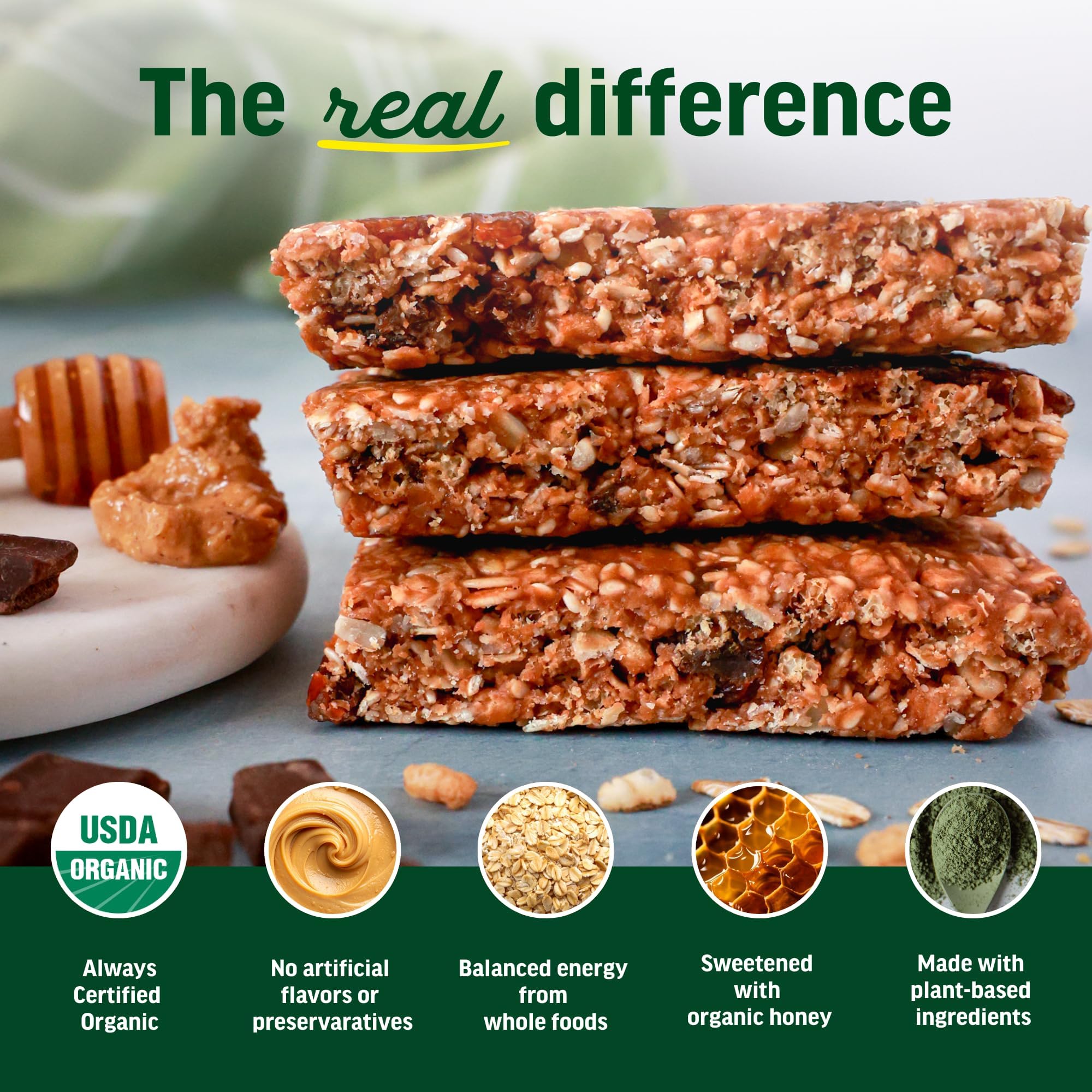 Kate's etiqueta con sellos USDA Organic Gluten-Free Non-GMO Kosher