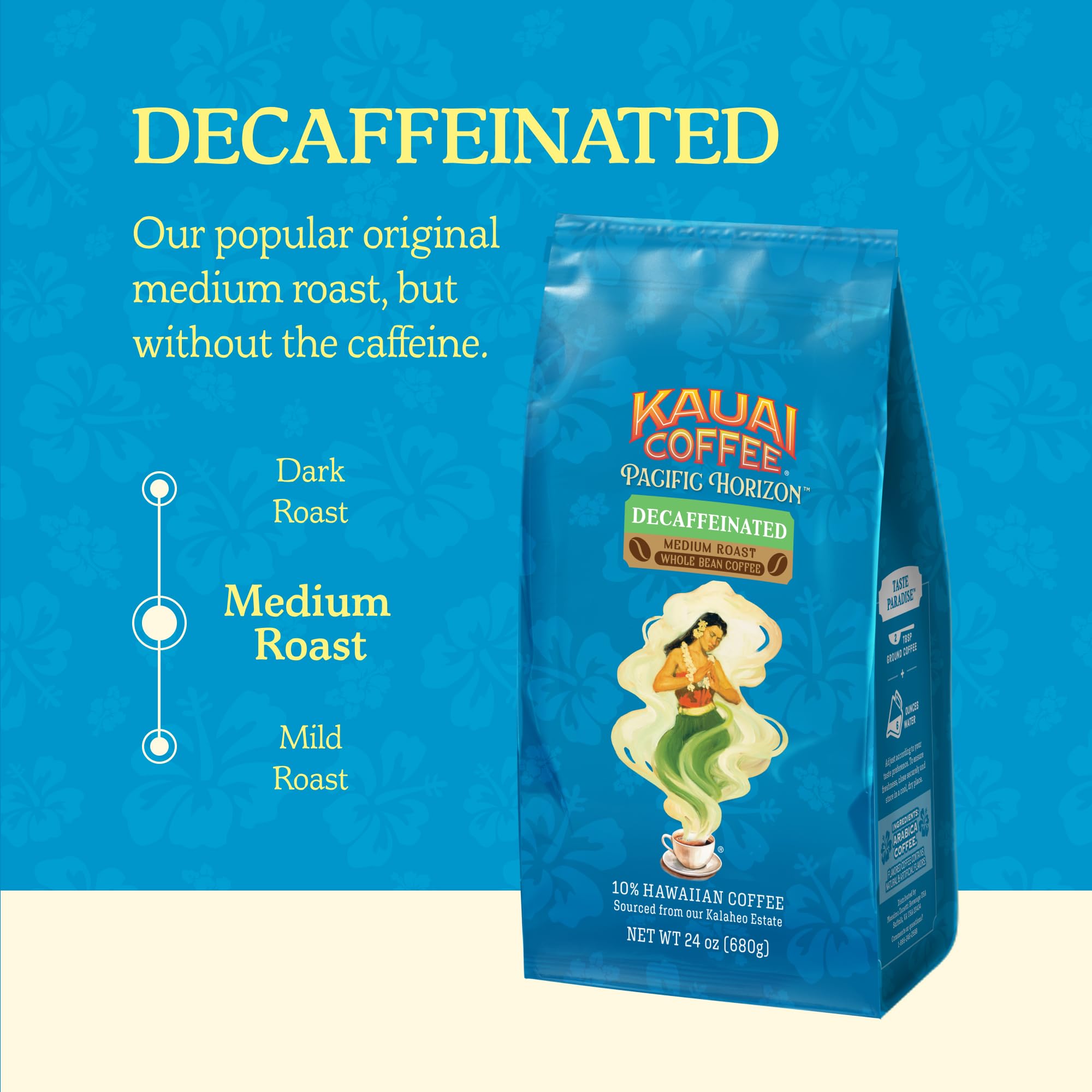 Kauai Coffee cucharada de café molido lista para preparar sabor óptimo