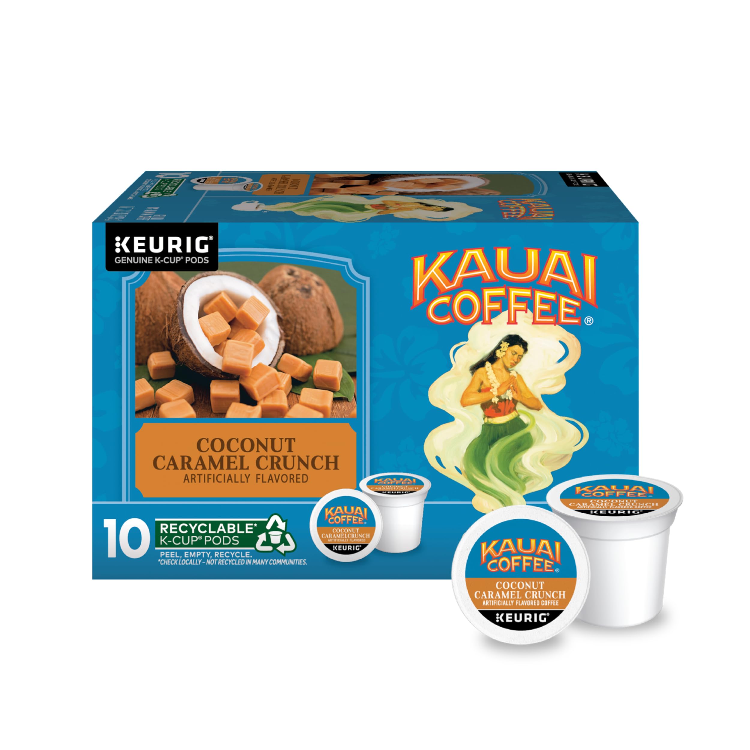 Kauai Coffee cápsula K-Cup en primer plano mostrando diseño y facilidad