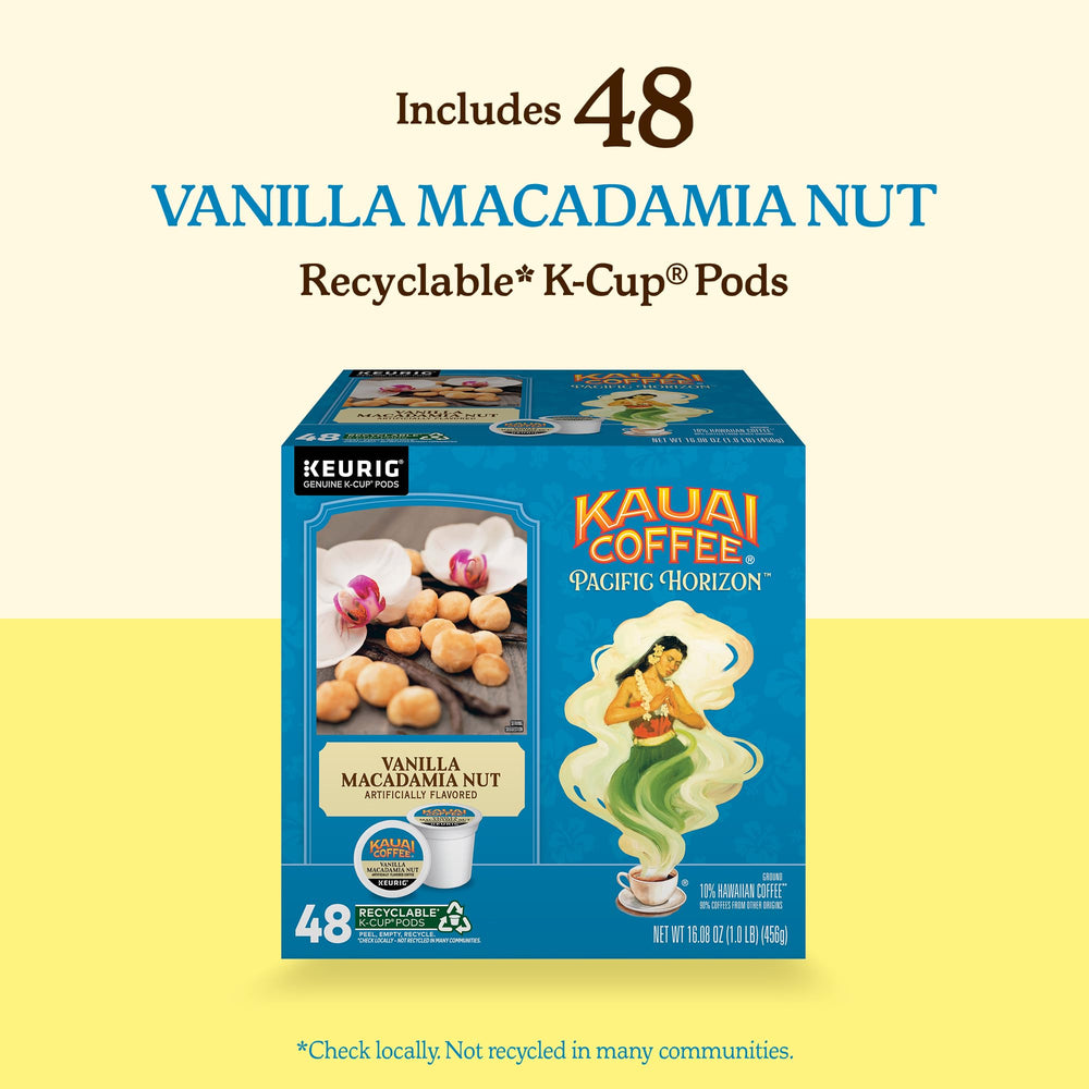 Kauai Coffee cápsula en mano para comparar tamaño y mostrar porciones individuales prácticas