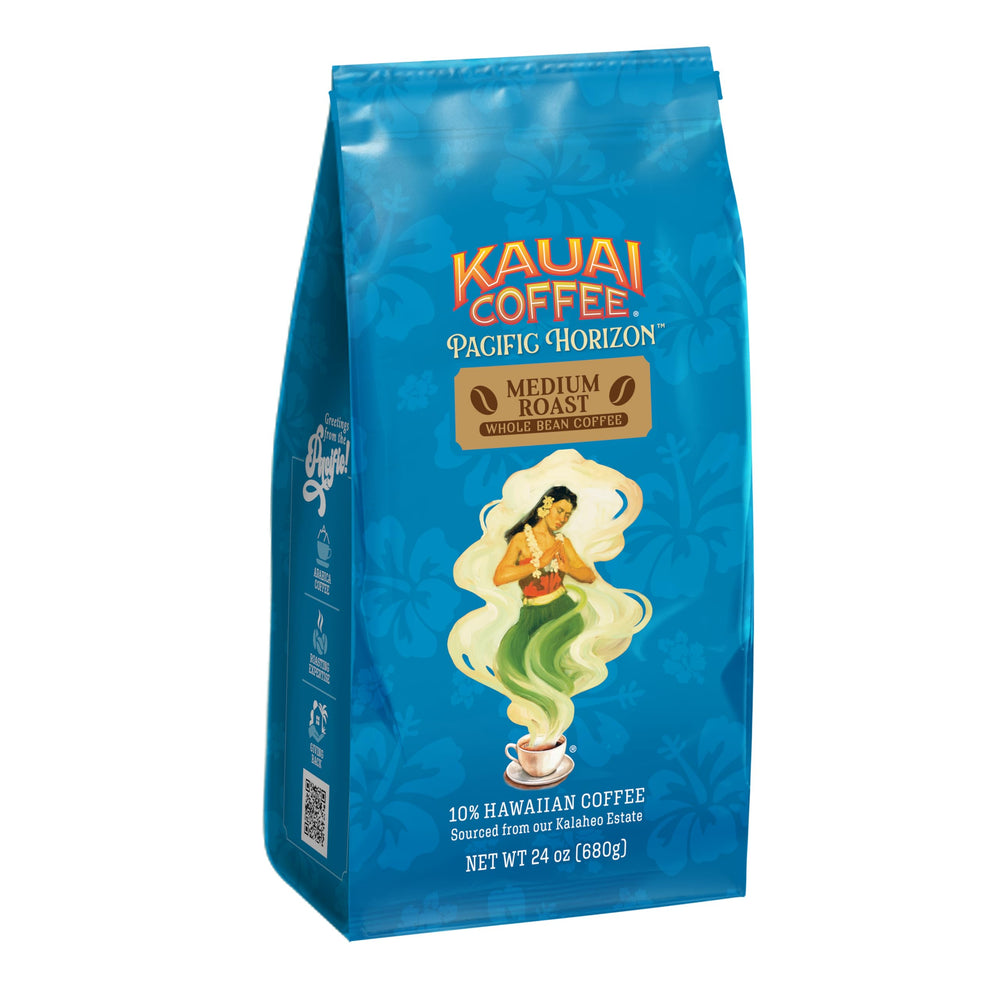 Kauai Coffee primer plano de granos con textura y aroma perceptible