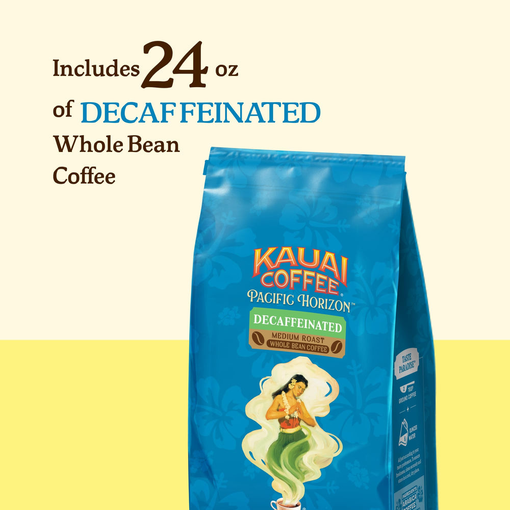 Kauai Coffee etiqueta con detalles del producto para confianza del comprador